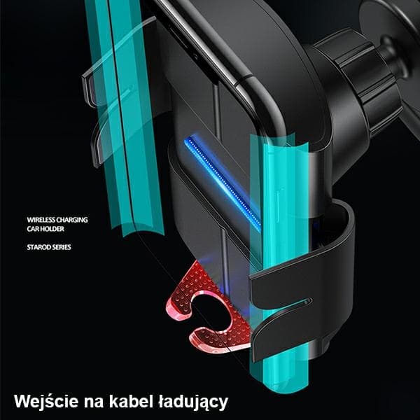 USAMS Induktionsholder US-CD133 10WAutomatic til ventilationsgitter sort/sort Starod CD133ZJ01