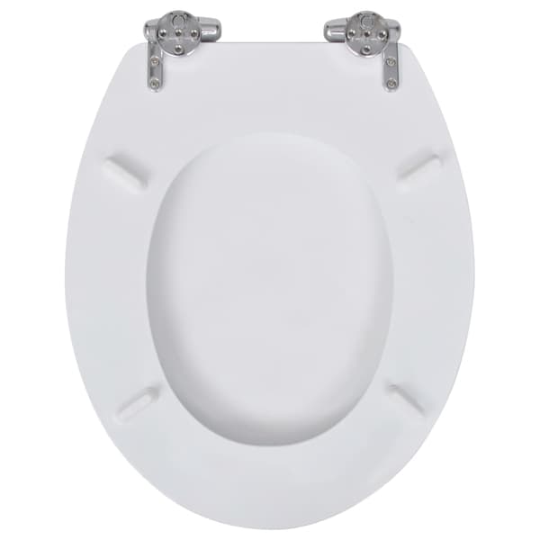 vidaXL Mjukstängande toalettsits MDF vit