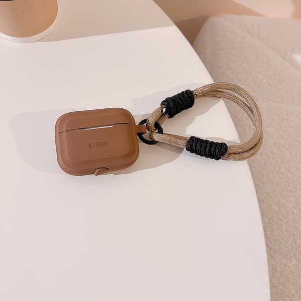 TECH-PROTECT SILIKONREP APPLE AIRPODS PRO 1/2 CHOKLADBRUN
