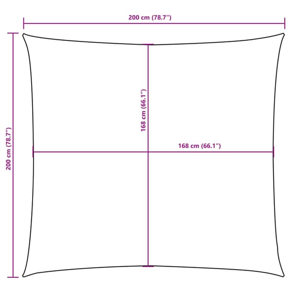 vidaXL Puutarhapurje, Oxford-kangas, Neliö, 2x2 m, Punainen