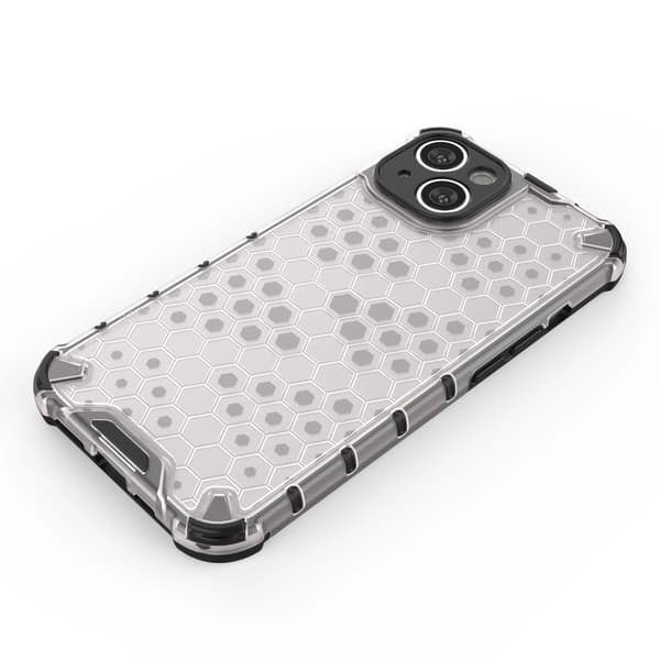 Honeycomb iPhone 14 Plus Hybrid Armored Case Transparent