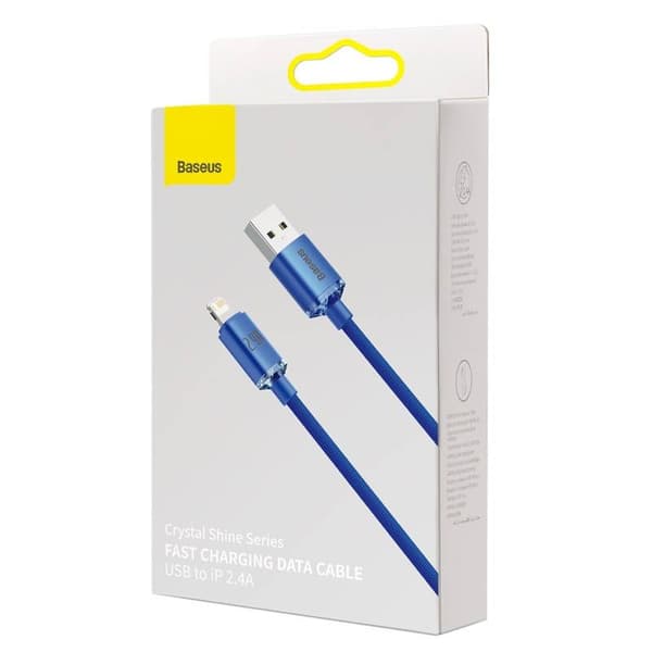 Baseus Crystal Shine USB-Lightning-kaapeli, 2.4A, 2m (sininen)