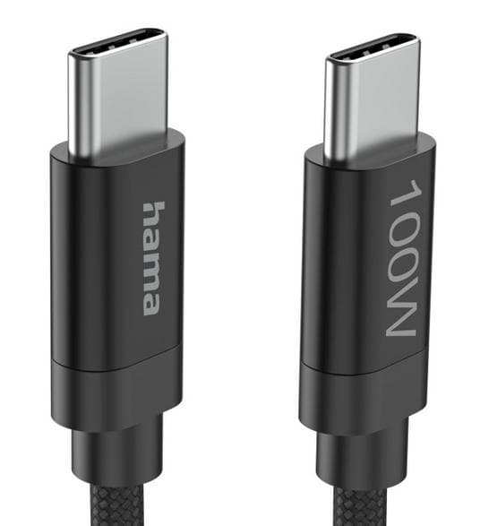 HAMA USB-C -kaapeli - 100W nailon 3 m musta