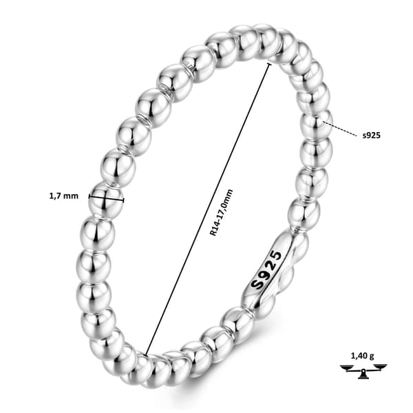 Silverring med BOLLAR storlek 14 silver 925