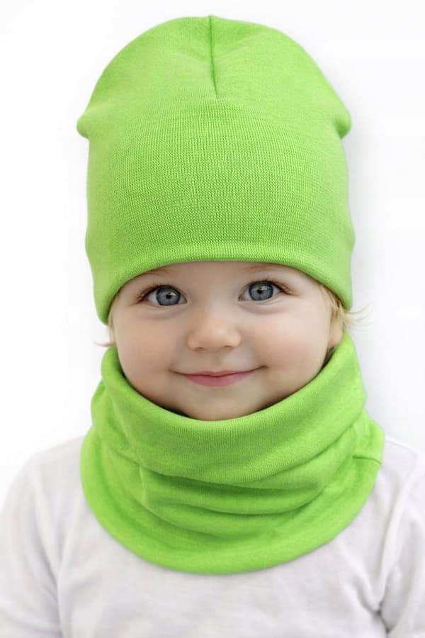 Set MÖSSA + HALSDUK 74-86 babyset 40/44 VÅRGRÖN
