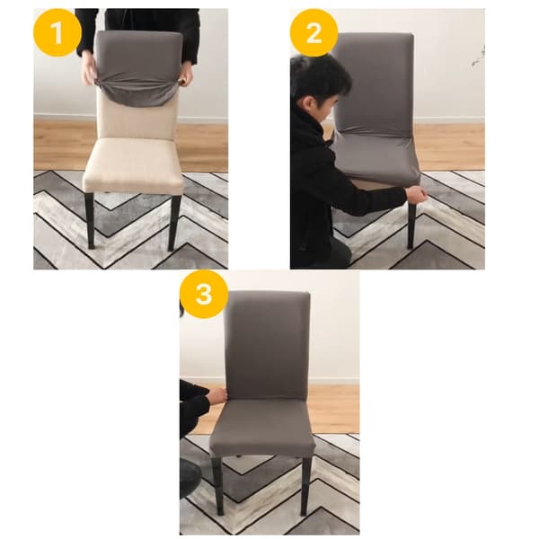 Stolskydd 6-pack elastiskt universellt ljusgrått MORE&DECO