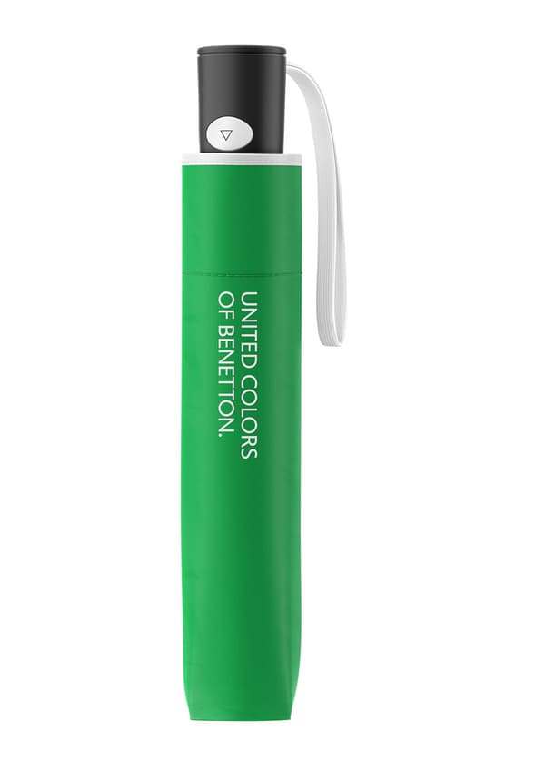 Benetton Hopfällbart Paraply med Överdrag Mini Automatisk Grönt