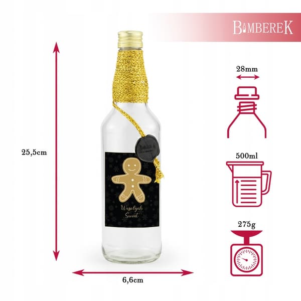 10x MONOPOL FLASKER 500ml JULEPYNTEDE Til Likørgave