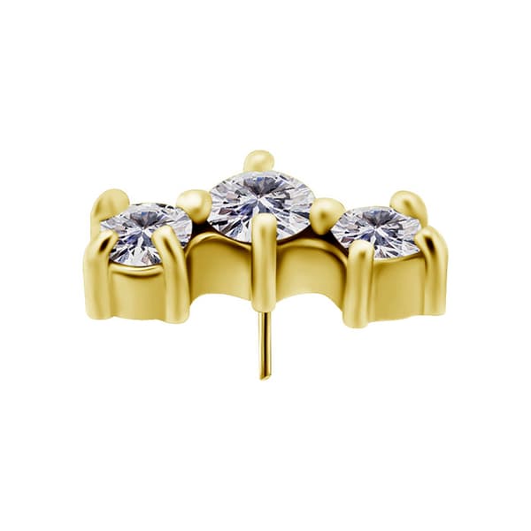 Insticksmutter - kluster med vita zirkoner - CoCr NF - guld - PI-058