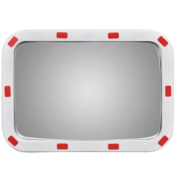 Konvex rektangulär vägspegel 40 x 60 cm med reflekterande ram