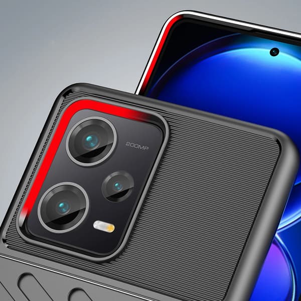 Thunder Case -kotelo Xiaomi Redmi Note 12 Pro+:lle, silikonisuojus, musta