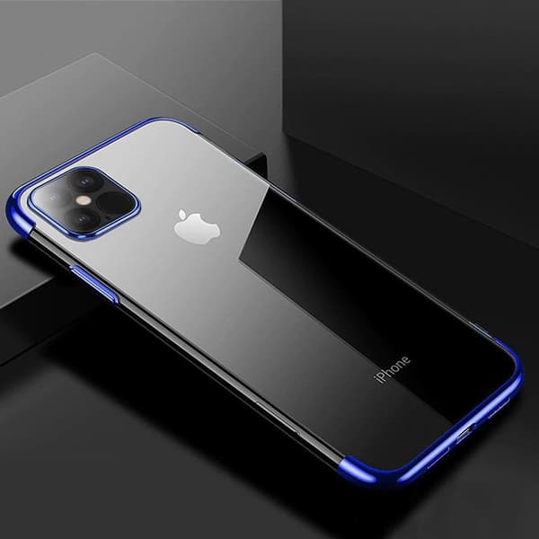Clear Color gelfodral med metallram iPhone 13 Pro blå
