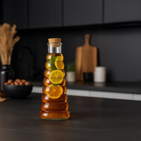 Set med 5 glasflaskor för vinlikörer UNIK STYLISK hempresent