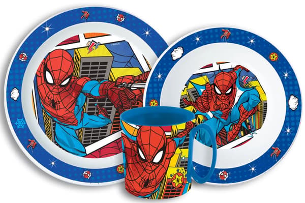 SPIDER-MAN Set Tallrik Skål Mugg 350 ml Kök Servis Barn