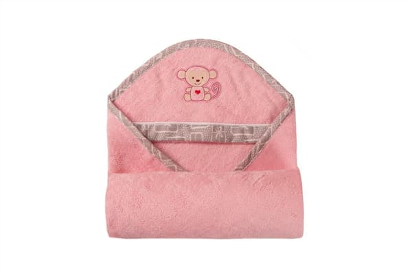 Badöverdrag för baby 100x100 BAMBU rosa