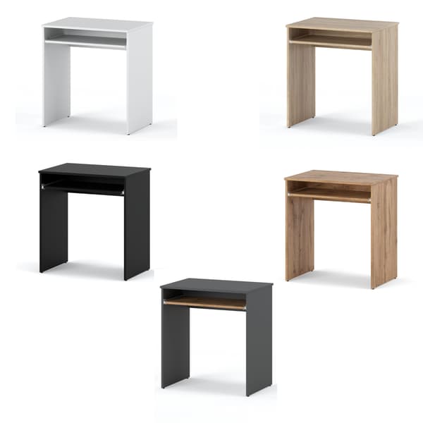 Lille sort computerbord 68 cm 1 hylde gamingmøbler skole