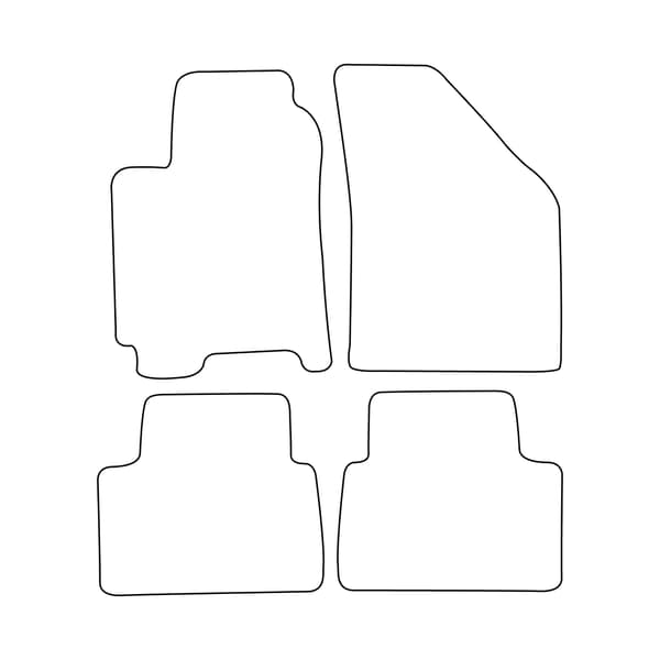 [BLM]CH002 Sort - Velourmåttesæt til Chevrolet Kalos 2004-2007 - Sorte detaljer