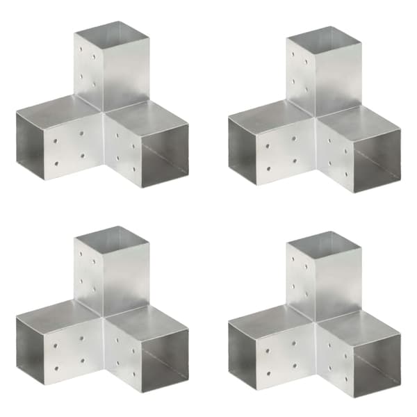 vidaXL Y-formade kopplingar, 4 st, galvaniserad metall, 81x81 mm
