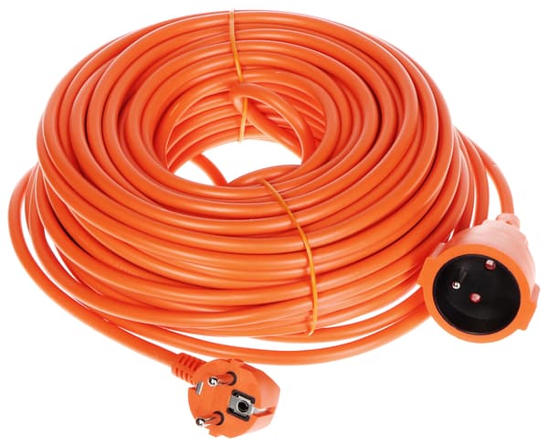 FORLÆNGERLEDNING MED JORDFORBINDELSE PS-3X1.5-30M/ORANGE 30m