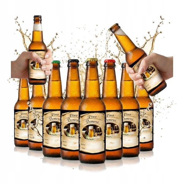 SET MED 50 LÅNGHALSIGNA FLASKOR 330 ml FÖR ÖLBRYGGERI RADLER + ÖLETIKETT