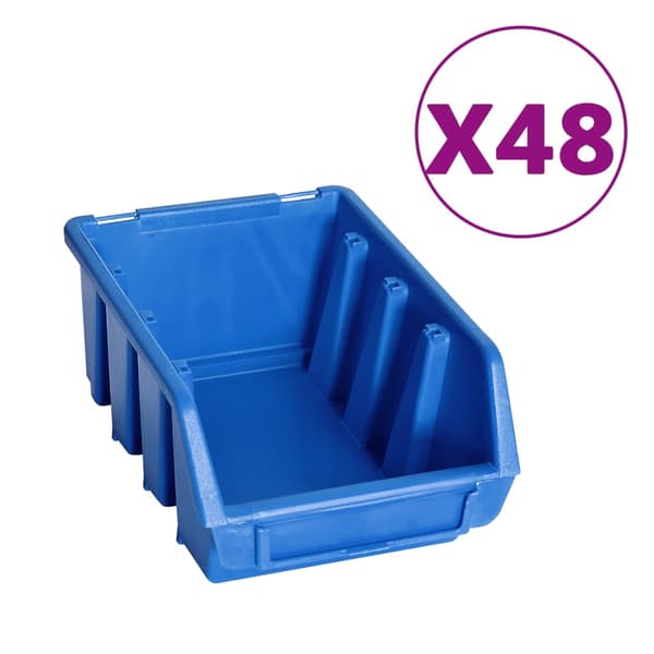 vidaXL 128-delt vægpanelorganisator blå og sort