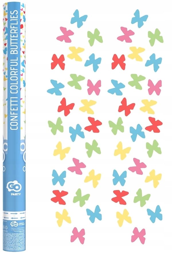 Pneumatisk konfetti "Farverige sommerfugle" / 60 cm
