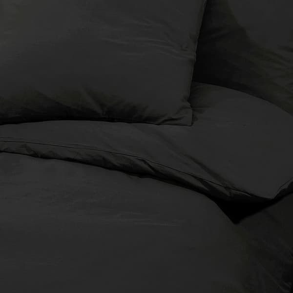 vidaXL sengetøjssæt, sort, 155x220 cm, bomuld