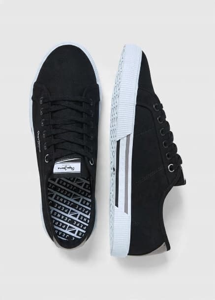 PEPE JEANS BRADY HERRE BASIC HERRESKO SORTE LAV SNEAKERS 44 AWE
