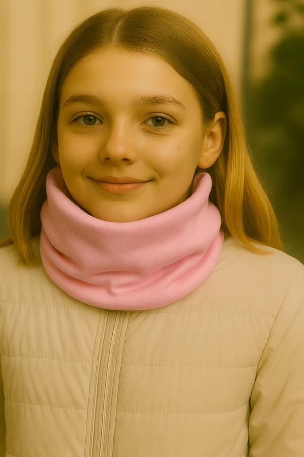 Børnehalstørklæde, halstørklæde, fra 9 år, UNIVERSAL, efterår-vinter, LYSEPink