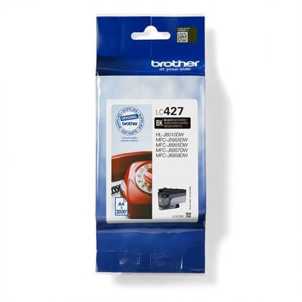 Brother LC | 427BK | Sort | Blækpatron | 3000 sider