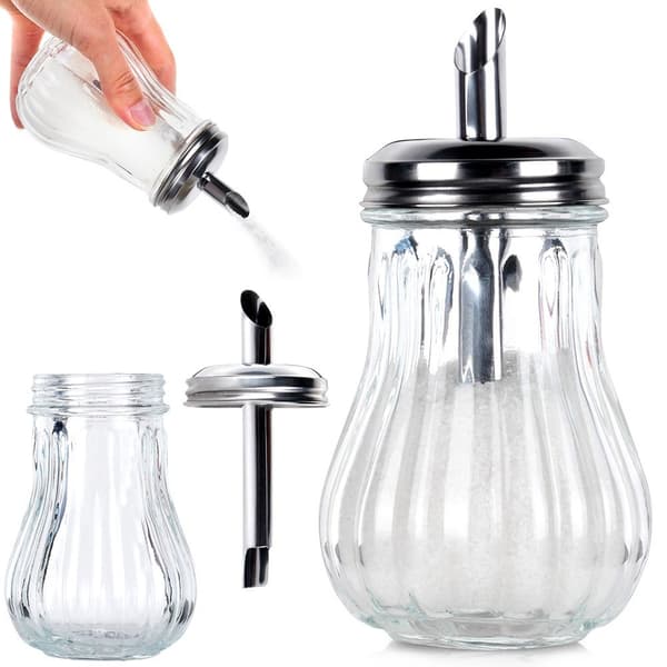 Sukkerskål med dispenser glas 190 ml