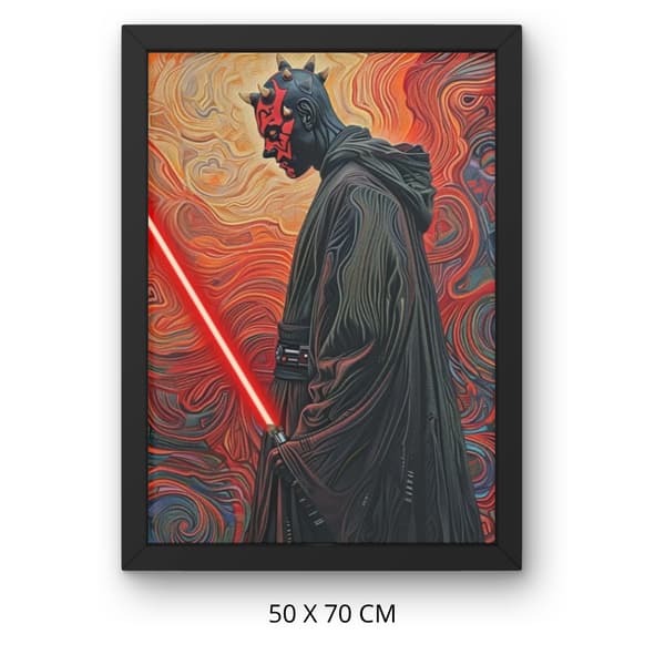 Mal efter nummer billede med ramme Star Wars Darth Maul 50x70cm