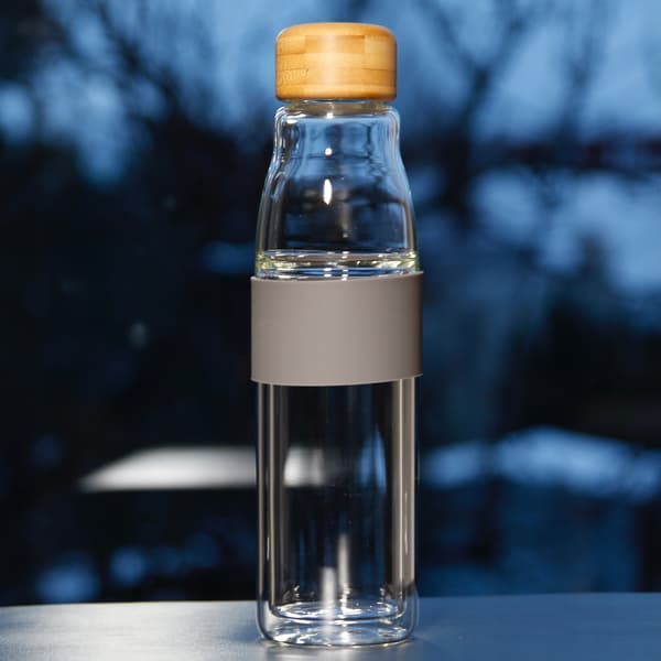 ØKO-TERMOVANDFLASKE I GLAS 450 ml