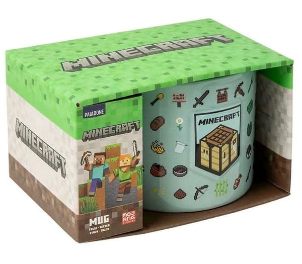 Minecraft - Präglad mugg 400 ml bla och gra - 56203