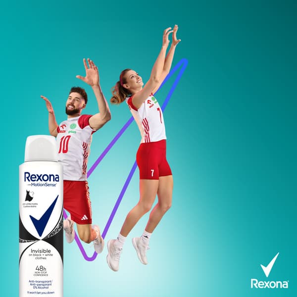 844857 Rexona Usynlig Sort og Hvid Spray