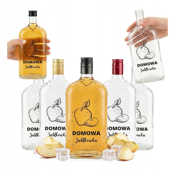 Klassiska flaskor 500ml med tryck, hemgjord äppellikörflaska, 10x
