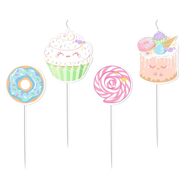 Lyspinde til kager, småkager, cupcakes, 4 stk.