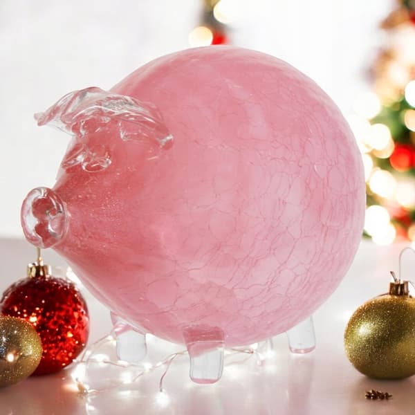 ROSA SPARBÄCK, STOR, GLAS, SPRÄCKT, GÅVA