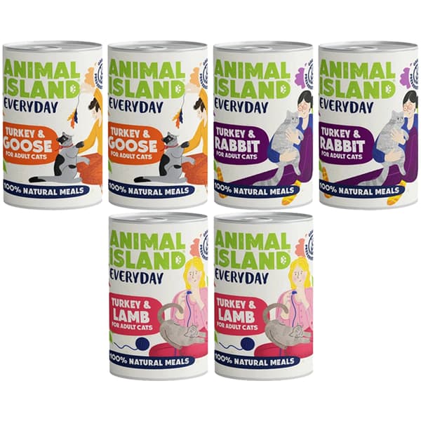 Animal Island Vådfoder til Katte med Blandet Smag 6x400g