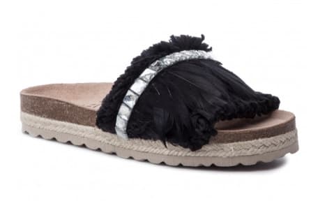 QUAZI DAME FLIP-FLOPS I SORTE LÆDER 36 3W1G12*