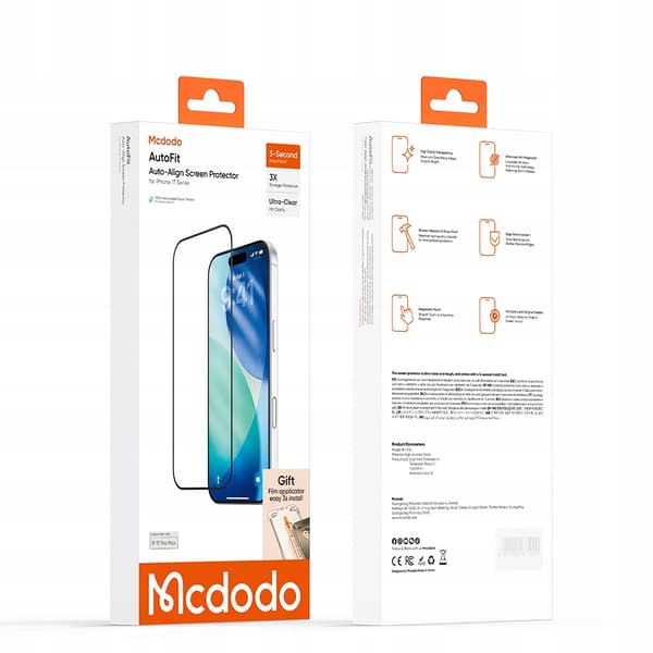 MCDODO AUTOFIT HÄRDAT GLAS STARKT GLAS FÖR IPHONE 17 PRO MAX