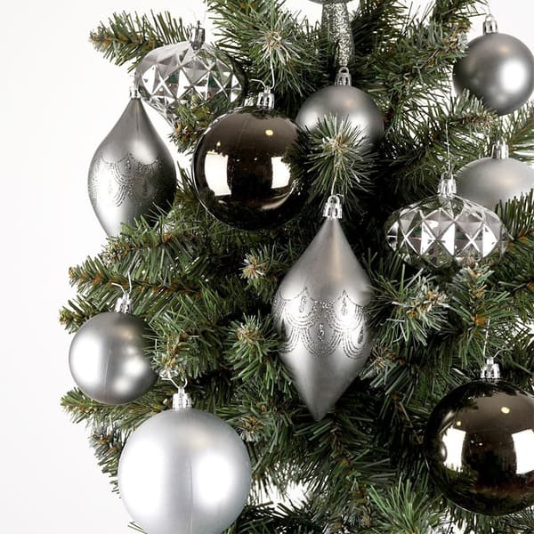 Sølv ubrydelige julekugler 19 stk.
