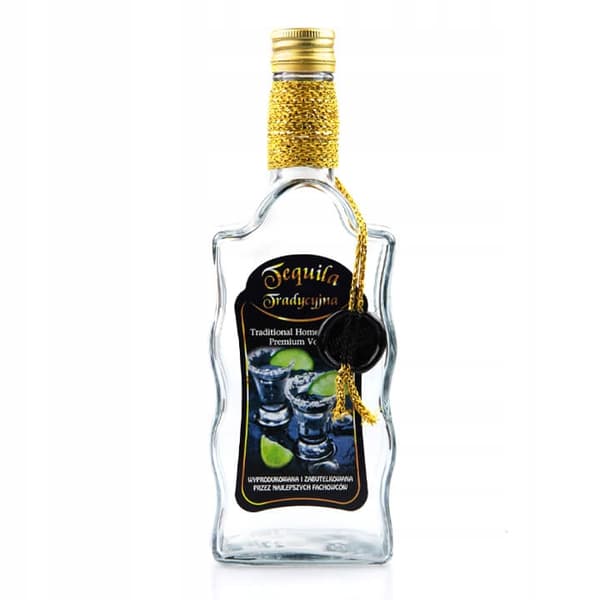 Pullo, jossa on aaltokuvio, 500 ml TRADITIONAL TEQUILA 0,5 l