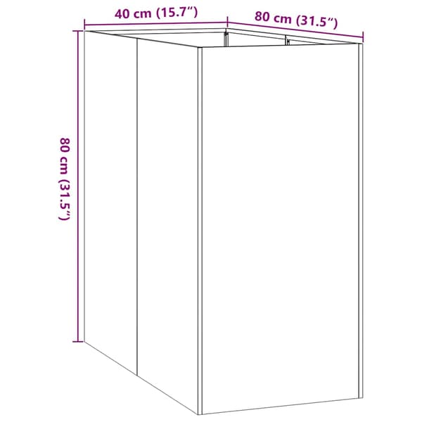 vidaXL sort urtepotte 40x80x80 cm stål