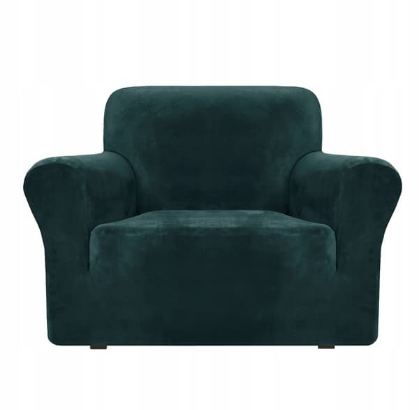 Betræk til stol sofa 1-persons elastisk velour TESS grøn