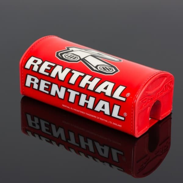 Renthal-sieni fatbar-ohjaustangon pehmusteelle, punainen, Renthal-logolla