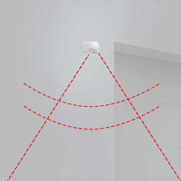 RÖRELSE- OCH SKYMNINGSSENSOR 180° - UTOMHUS - IP44 - VIT - SENSOR 12m