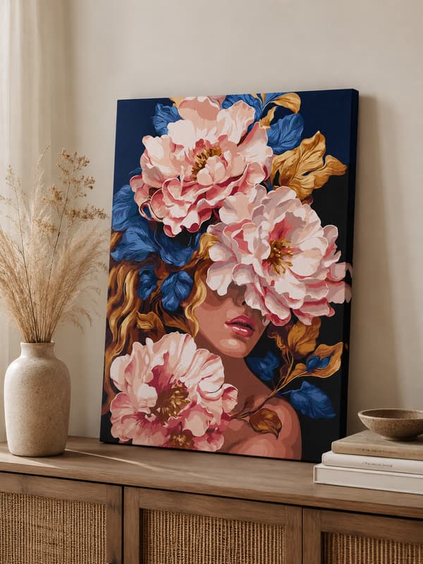 MALING EFTER TAL MED RAMME Billeder til maleri - Blomstervedhæng 40x50 cm