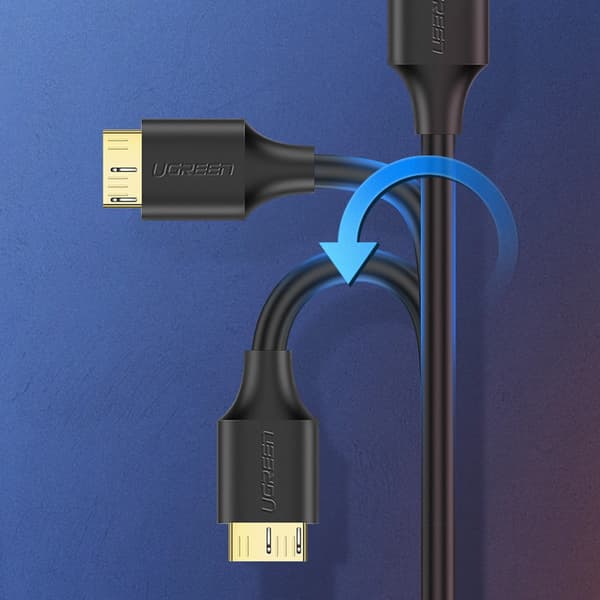 Ugreen US130 10843 USB-A 3.0 - mikro-USB-B-kabel 2m - svart