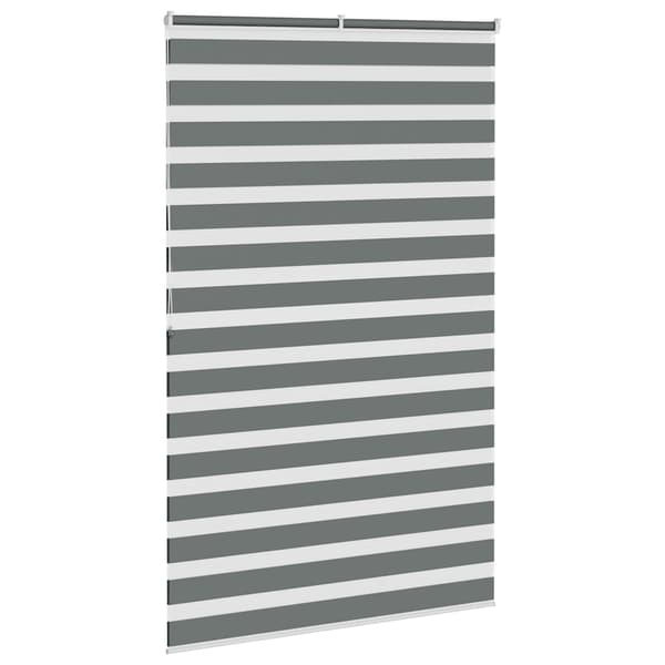 vidaXL Zebrarullgardin, mörkgrå, tygbredd 135,9 cm, polyester